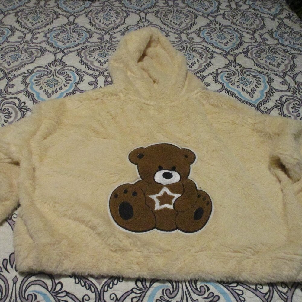 No Comment teddy bear cropped jacket  L